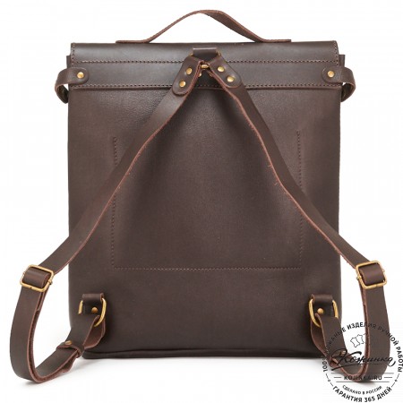 Кожаный рюкзак "Школьник" (тёмно-коричневый)